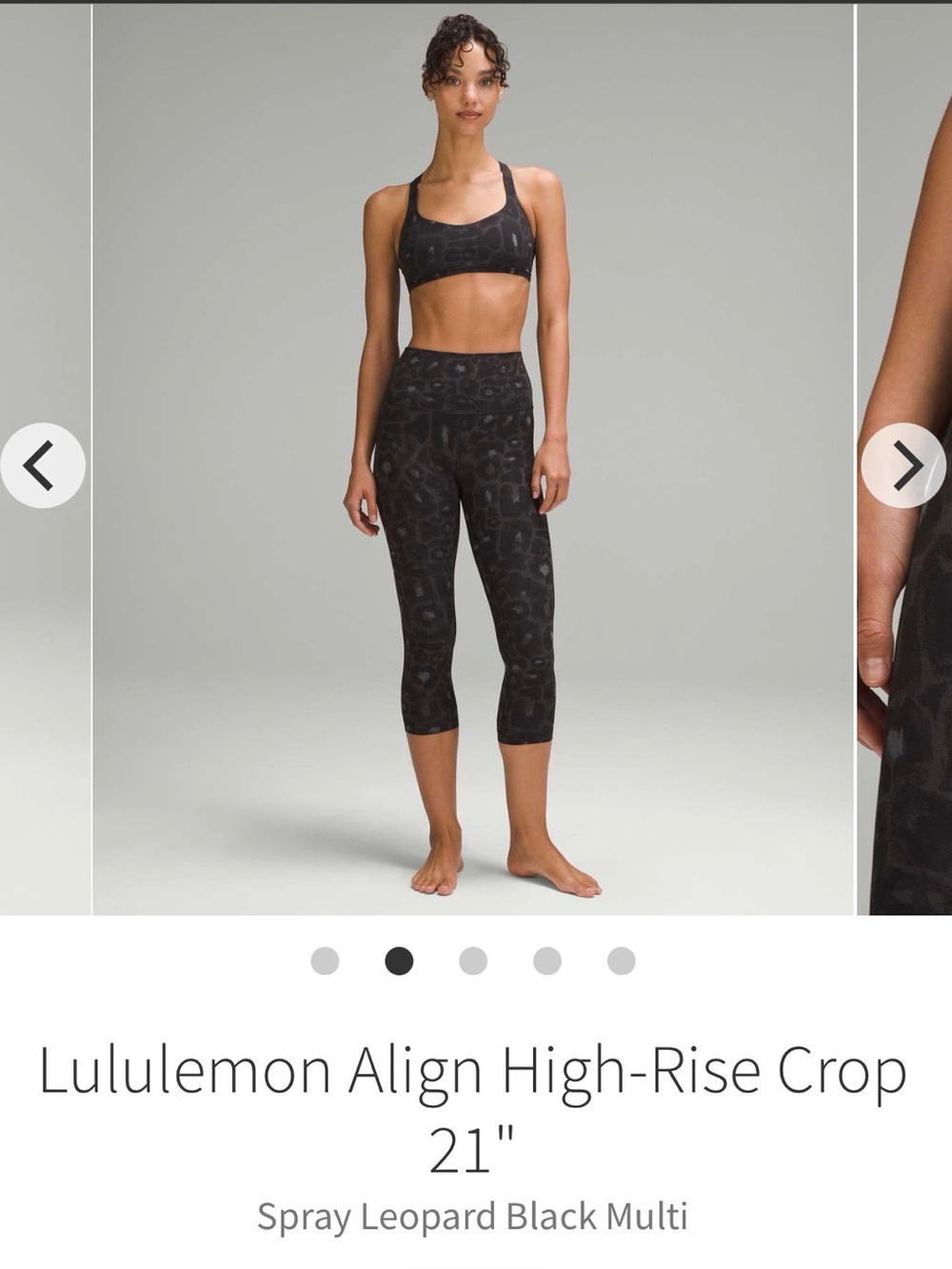Lululemon Align High-Rise Crop 21" Leggings
Spray Leopard Black Multi (10) - Picture 2 of 3